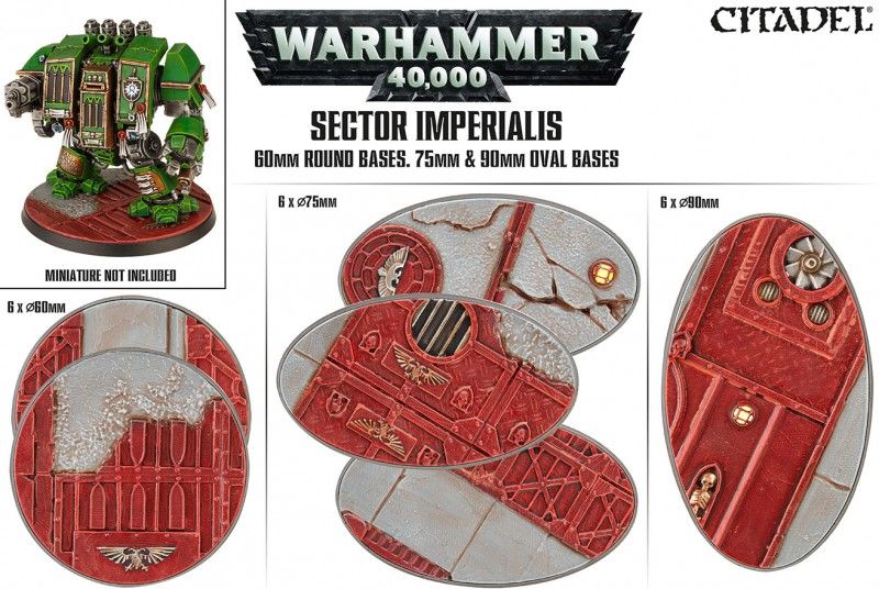 Sector Imperialis 60mm Round Bases 75mm & 90mm Oval Bases