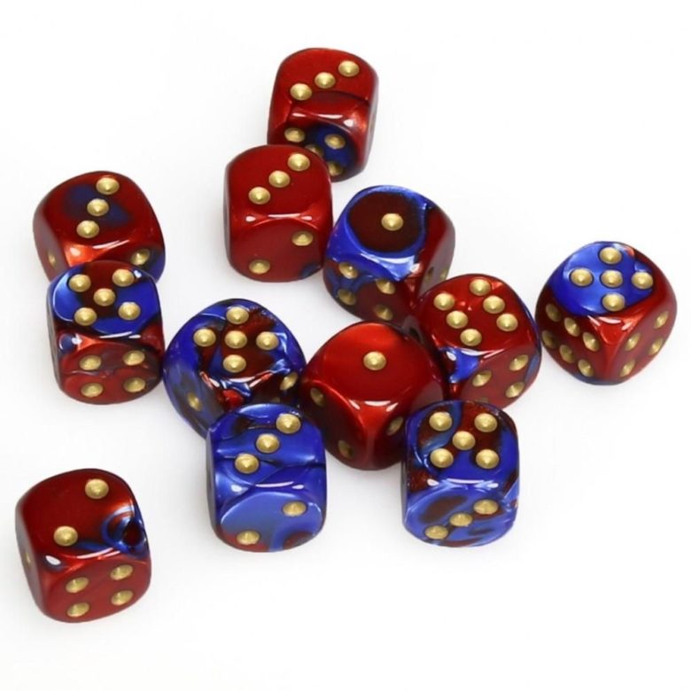 Boite de 36d6 Gemini Blue-Red w/gold