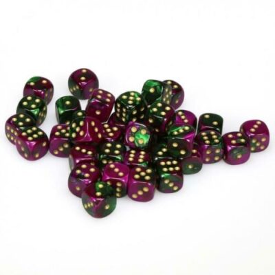 Boite de 36d6 Gemini Green-Purple w/gold