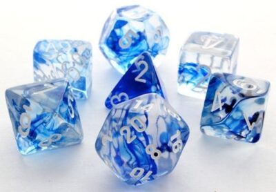 Dés en boite Nebula Dark Blue w/white