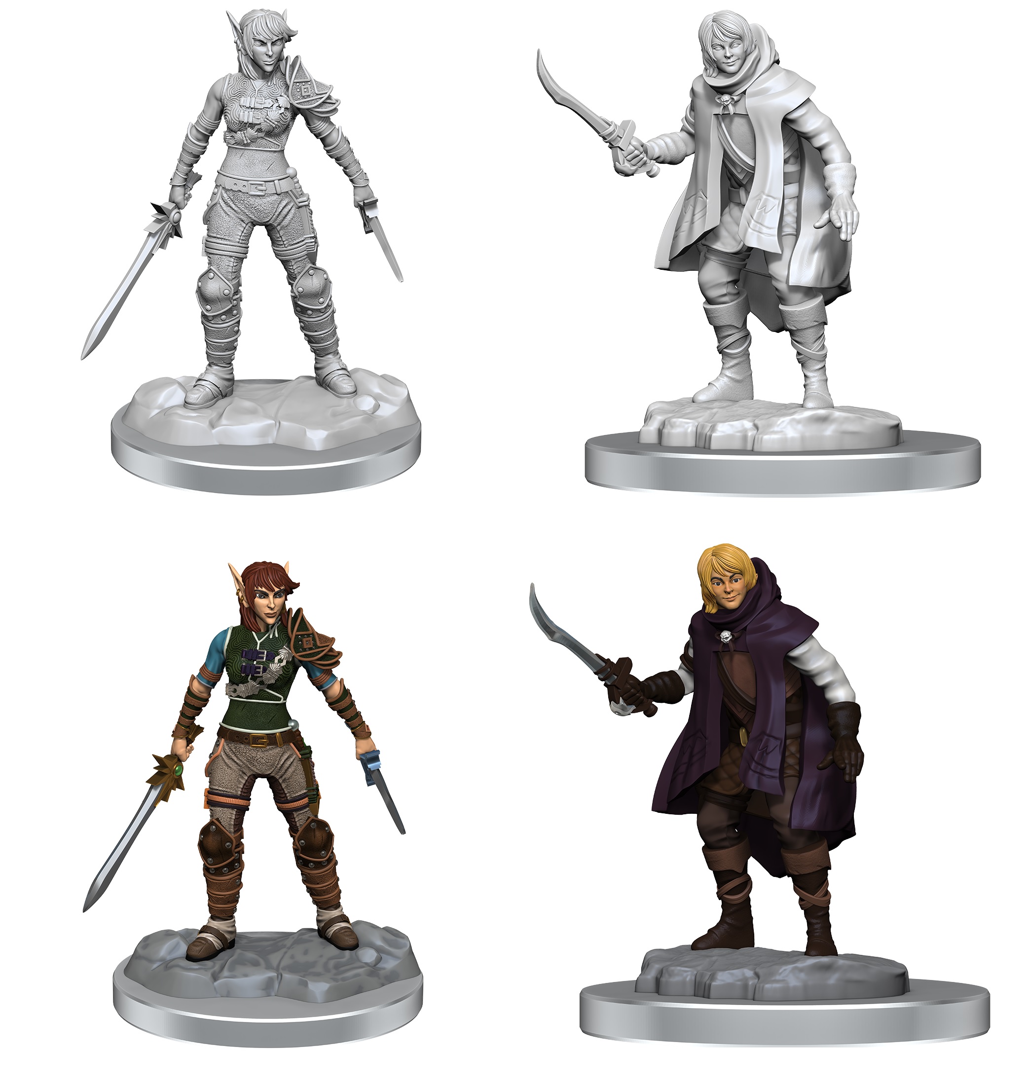 D&D Nolzur's Marvelous Miniatures - Elf Rogue & Half-Elf Protégé