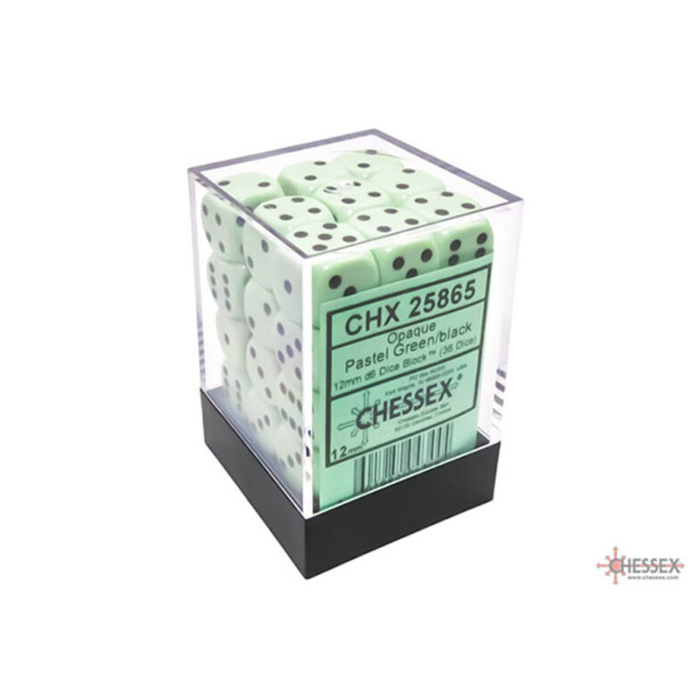 Boite de 36d6 Opaque Pastel Green w/Black